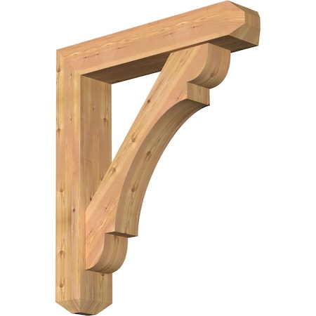 Ekena Millwork Olympic Craftsman Smooth Bracket w/ Offset Brace, Western Red Cedar, 7 1/2"W x 38"D x 44"H BKT0806X38X44OLY04SWR